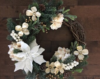 Winter Wreath, Winter Wreaths for Front Door, Holiday Door Wreath, Christmas Decor, Holiday Wreath