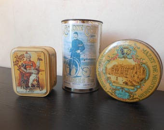 French tin pots - Ricore, decoration Français, French kitchen, Metal box, Vintage decoration