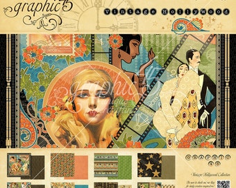 Graphic 45 Vintage Hollywood 8x8 Paper Pad, SC007706