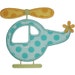 Helicopter Applique Embroidered Patch, Sew or Iron on