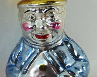 Glass 632 Ornament Roly Poly Clown Inge Glas West Germany Vintage 1980's Excellent Condition! Traditional Old Wold Ornament