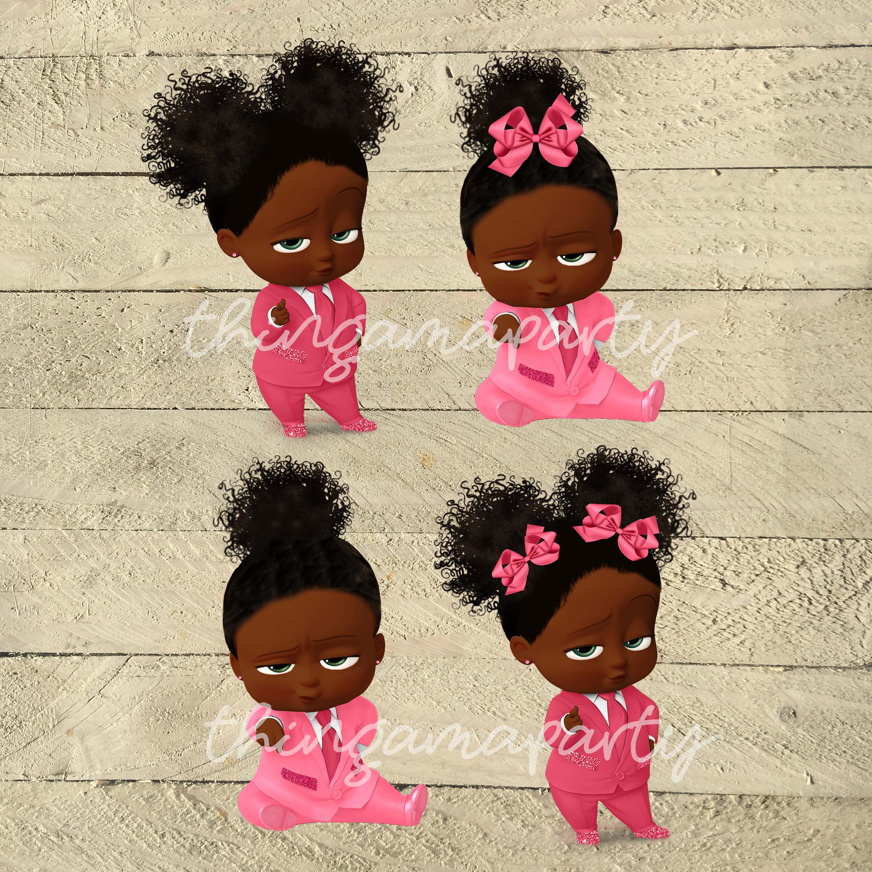 Download PINK African American Sassy Boss Baby Girl Babies of Color