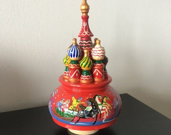 Collectible Russian MUSIC BOX- Saint Basil's Cathedral NEW with Nutcracker music!