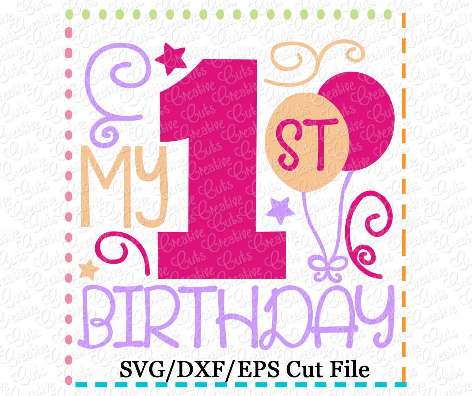 Download My 1st Birthday Balloons SVG Cutting File first birthday svg