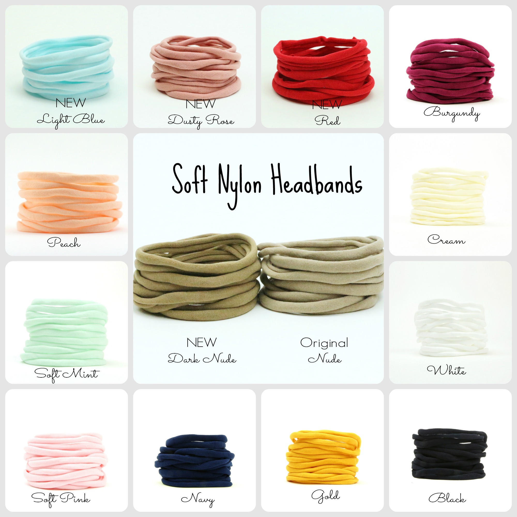 Nylon Headband // One Size Fits All Headband // THIN Soft