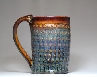 12oz stoneware pottery mug, pottery coffee cup