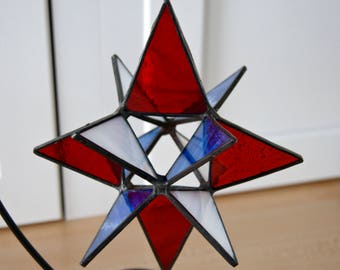 Stained Glass Moravian Star Sun Catcher