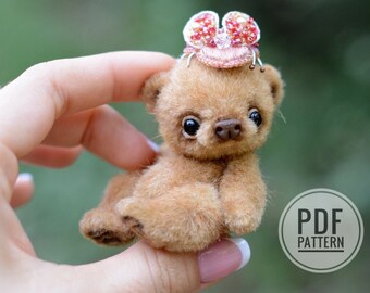 Sewing PATTERN PDF miniature teddy bear, by Tatiana Scalozub, Bestseller, how to make teddy bear step by step, diy miniature teddy bear