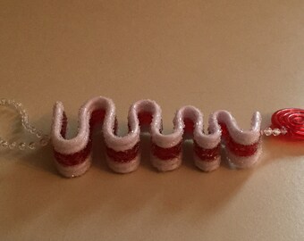 Vintage Ribbon Candy Christmas Ornament or Window Hanger