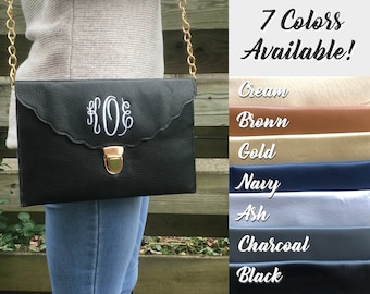 ENVELOPE CLUTCH BAG - Christmas Gift - Personalized Clutch - Bridesmaid Clutch - Monogrammed Clutch - Personalized Bag - Leather Clutch Bag