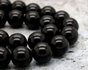 Black Tourmaline Round Gemstone Beads (4mm 6mm 8mm 10mm 12mm)