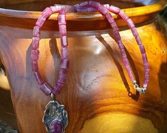 Rubellite Tourmaline Beaded Necklace