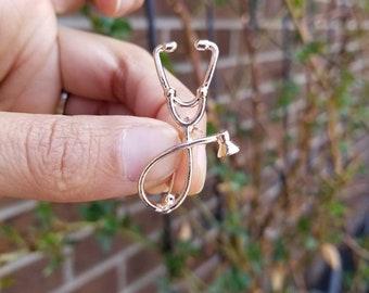 Simple rose gold stethoscope pin. Nursing pin pinning ceremony pins. Nursing Graduation gifts! Nurse LPN pins. Medical lapel pin. Bridesmaid