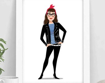 Custom cartoon portrait,,couple portrait,group portrait,personalized portrait,funny portrait,illustrated portrait,cartoon portrait