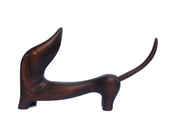 Dachshund sculpture from wood Wood sculpture dog figurine wood carving dog sculpture boho decor gift idea