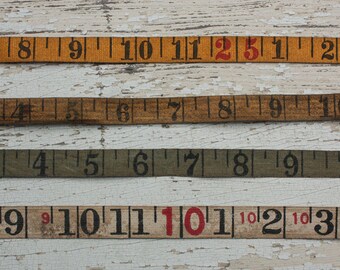 Cloth Tape Measurer 1 yard in Yellow, Green or White Cloth Fabric Woven ready to add to your collage
