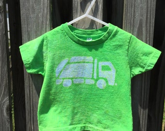 Garbage Truck Shirt, Kids Truck Shirt, Boys Garbage Truck Shirt, Green Truck Shirt, Girls Truck Shirt, Green Garbage Truck Shirt (18 months)