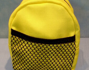 18 Inch Doll Yellow Backpack handmade by Jane Ellen for 18 inch dolls