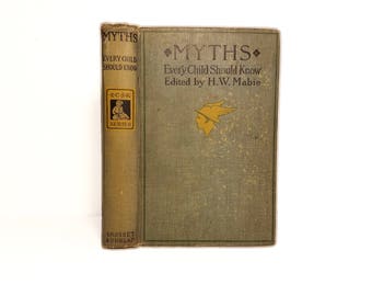 Hollow Book Safe Myths Every Child Should Know Cloth Bound vintage Secret Compartment Hidden Security Box