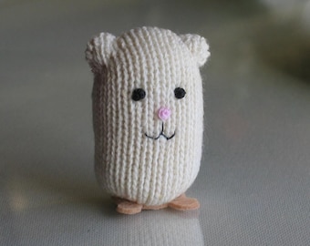 Hamster miniature plush stuffed animal hand stitched figure