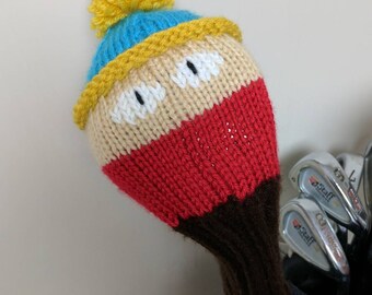 Cartman, South Park, Golf club cover, golf headcover, golf club headcover, golf head cover, unique golf gifts, driver cover, gifts for men