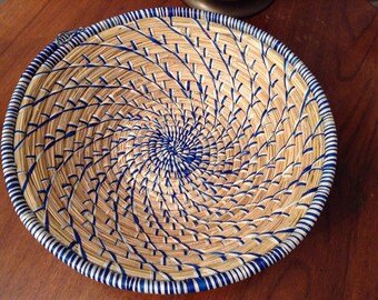 Hand made basket Medium coiled African sisal basket Uganda