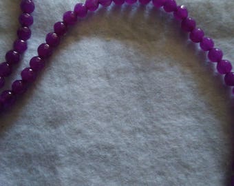 Set of 80 beads synthetic Purple 2mm