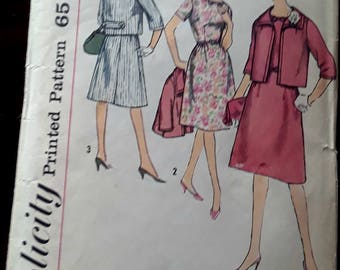 Simplicity Vintage Pattern Dress and Jacket 4392 Size 16.5 Retro