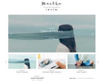WordPress Theme Responsive, Wordpress blog theme, woocommerce - "Martha Wordpress Theme" - Customizable Clean Design Wordpress Template