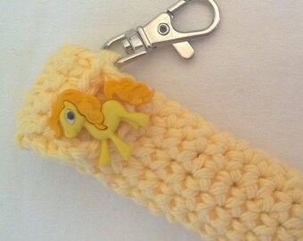 Yellow Pony Lip Balm Holder - Pretty Pony Chapstick Case - Lanyard Lip Balm Cozy - Gifts for Her - Stocking Stuffer