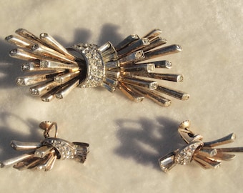 Marcel Boucher Atomic Brooch And Earring Set in Sterling