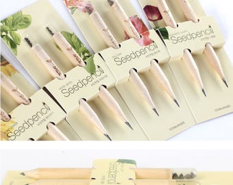 Sprout Pencil Gift Set, 5 Pack(10 pcs), Mini Pencil With Sprout - Basil, Sunflower, Cherry tomato, Morning glory, Garden balsam