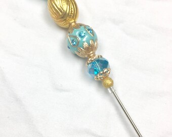 Aqua & Gold Weeding Needle Scribe Pick - 6 inch