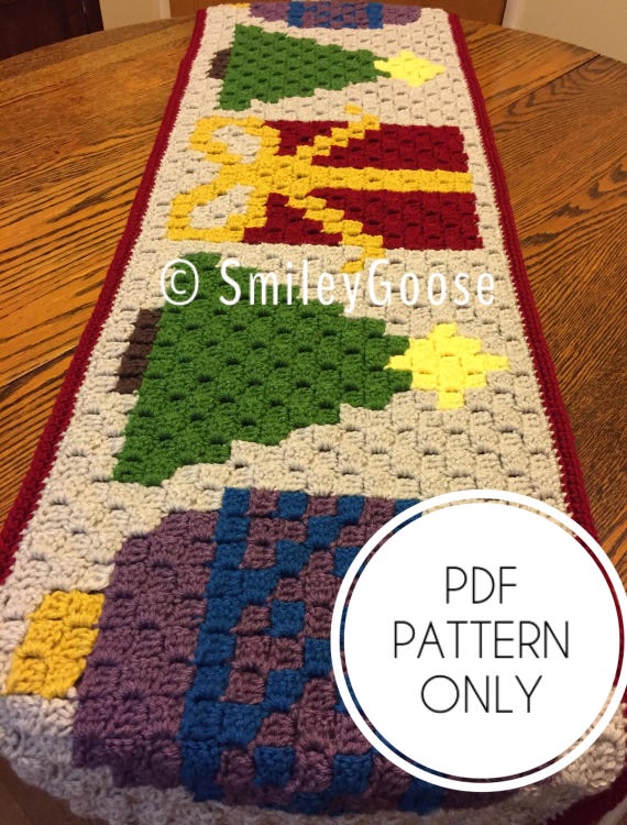 Crochet Pattern Christmas Table Runner Crochet Christmas