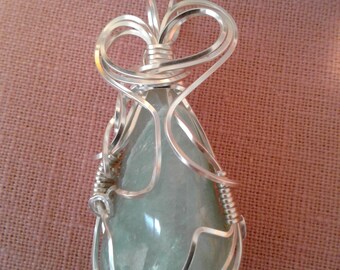 Amazonite wirewrapped pendant