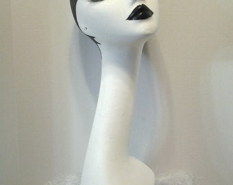 Hand Painted White Long Neck Styrofoam Mannequin Head Display, 19 inches Tall , Made to Order, Womens Mannequin Head Display