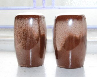 Vintage Salt & Pepper Shakers Frankoma Plainsman Brown