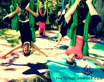 Kelly Green Deluxe Aerial Yoga Hammock for aerial yoga, antigravity yoga, TRX, inversion therapy