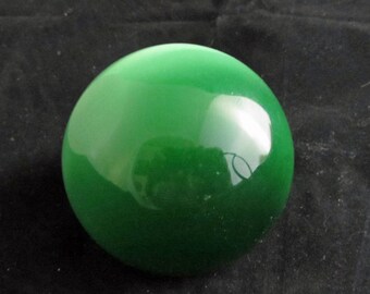 Green Glass Paperweight Vintage