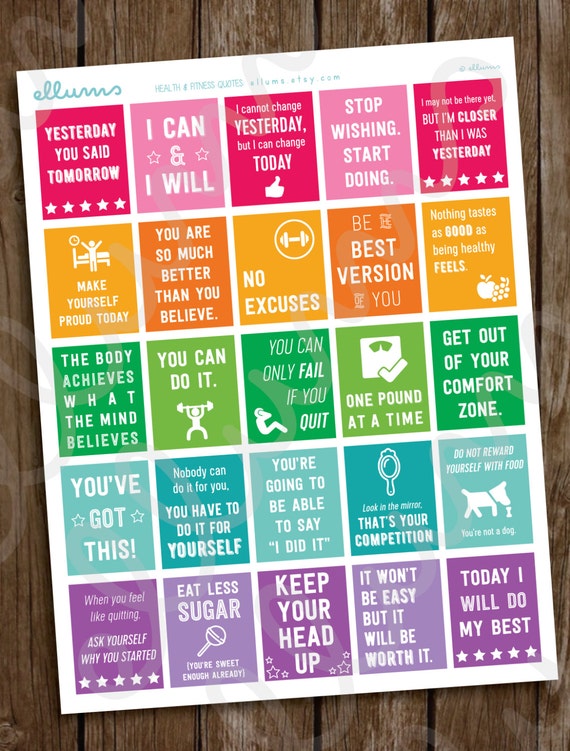 fitness planner stickers printable workout motivational