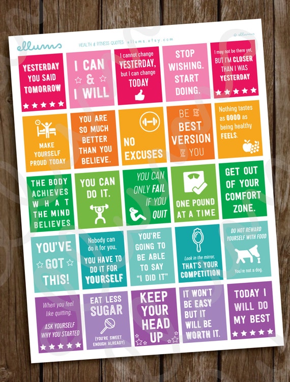 fitness planner stickers printable workout motivational