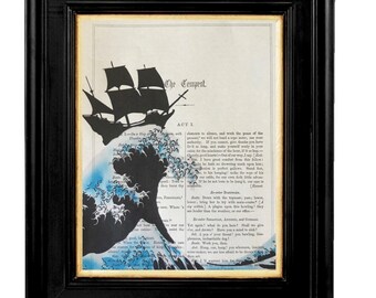 William Shakespeare Play "The Tempest"-Printed on Vintage 7x10 Vintage Shakespeare book page,Shakespeare Quotes, Shakespeare Book Prints
