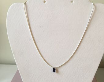 Floating Iolite sterling silver necklace