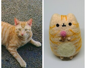 Pusheen-ify YOUR Cat! - Pusheen Inspired Pet Portrait - Needle Felted Wool Plushie - Handmande, Unique, OOAK - Free Shipping