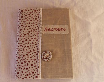 Linen notebook cover and flower print