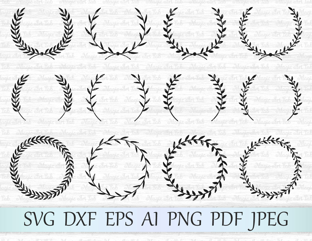 Download Laurel svg file, Laurel wreath svg, Laurel monogram frame ...