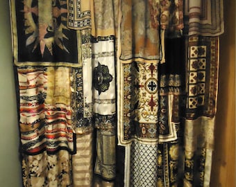 Shades of Black & Gold Gypsy Boho Curtains - 80" long