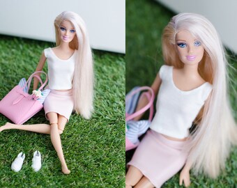 Barbie outfit / Barbie clothes / clothes for fashion royalty, poppy Parker and etc /Barbie skirt (perfect fit for 11"5 inch dolls)