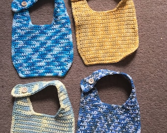 Beautiful pack of 4 multicoloured cotton bibs