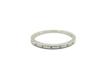 Art Deco 1927 Traub TT Orange Blossom Ring Vintage Platinum Band Sz 6